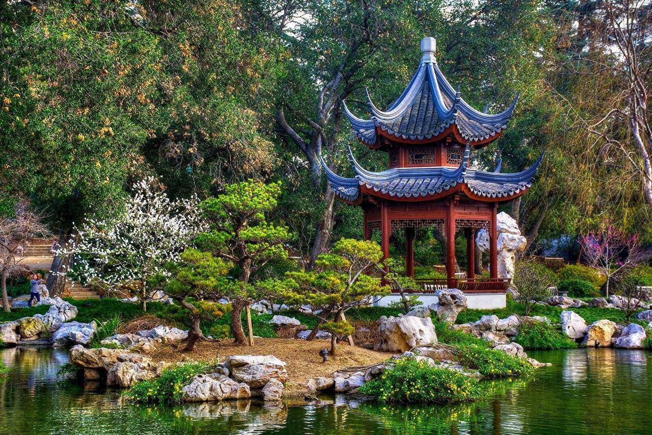 San Marino California -Pagoda in Japanese Park online puzzle
