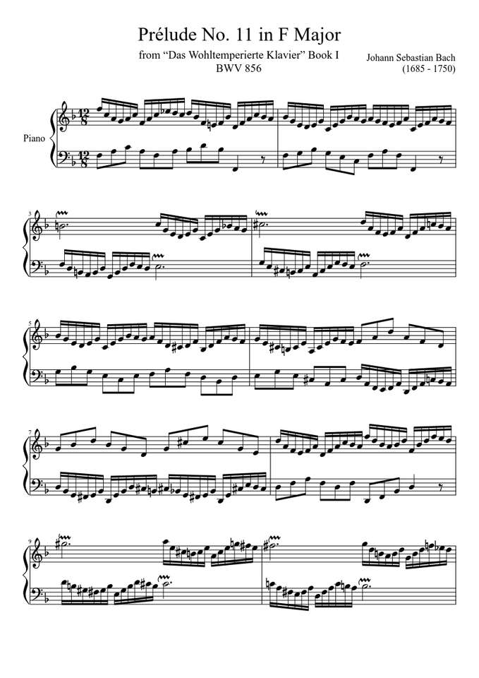 Prélude n° 11 Bach puzzle en ligne
