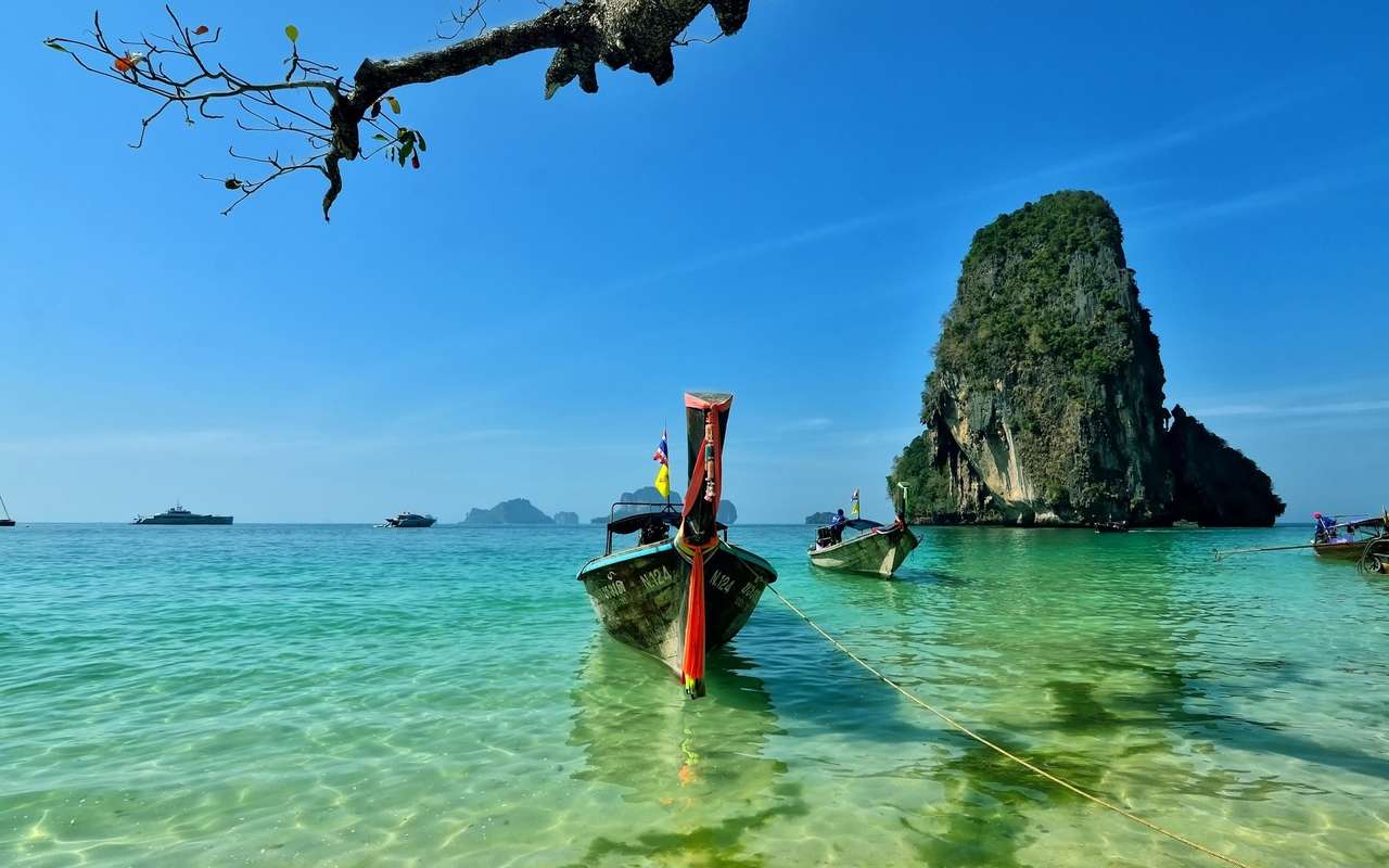 A incrível beleza da Tailândia é esta água azul-turquesa quebra-cabeças online