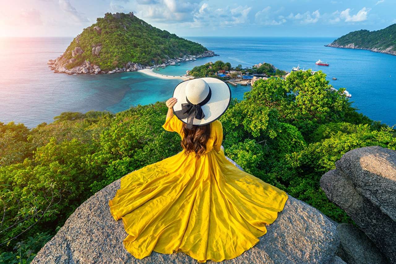 Tailândia - bela vista da ilha de Koh Nang Yuan quebra-cabeças online