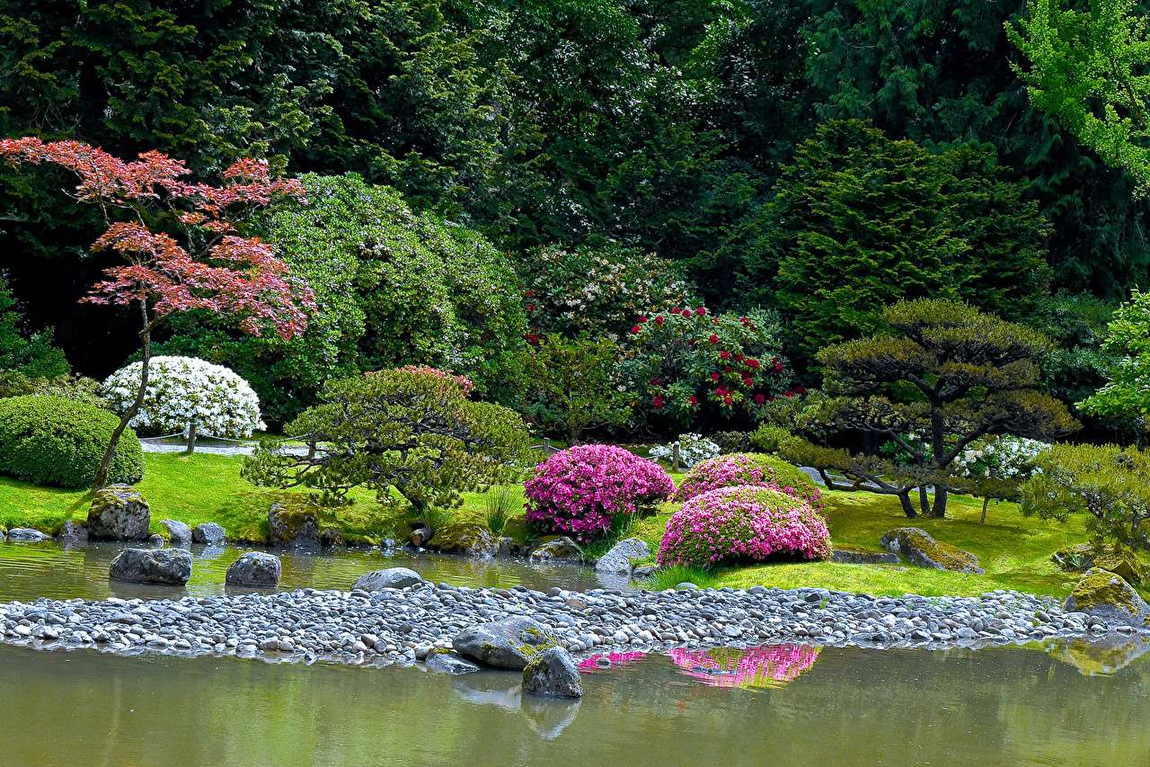 Steinpark im amerikanisch-japanischen Stil Online-Puzzle