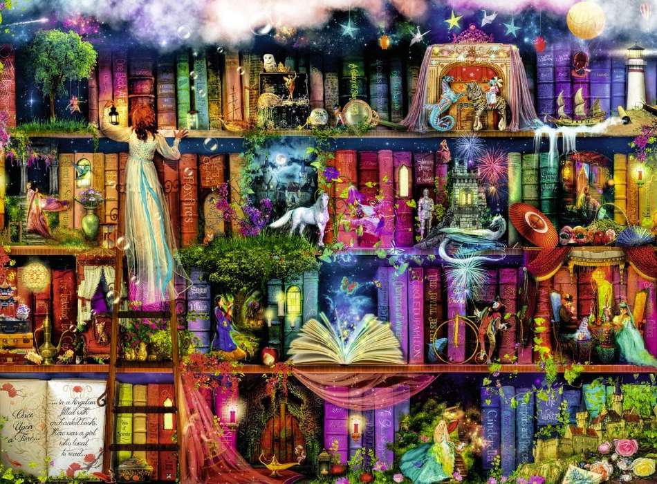 Bibliothèque de fantaisie - Bibliothèque de fantaisie puzzle en ligne