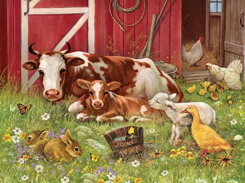 Farm animals living in the countryside jigsaw puzzle online