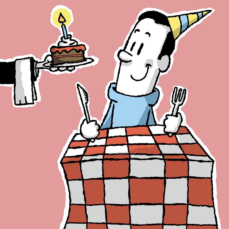 Торт на день рождения пазл онлайн
