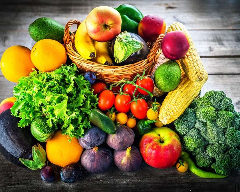 Gezonde groenten en fruit legpuzzel online
