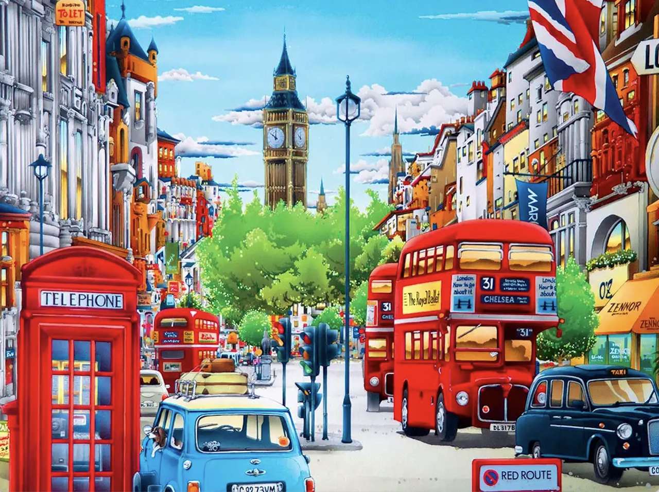 Londýn je v létě plný barev skládačky online