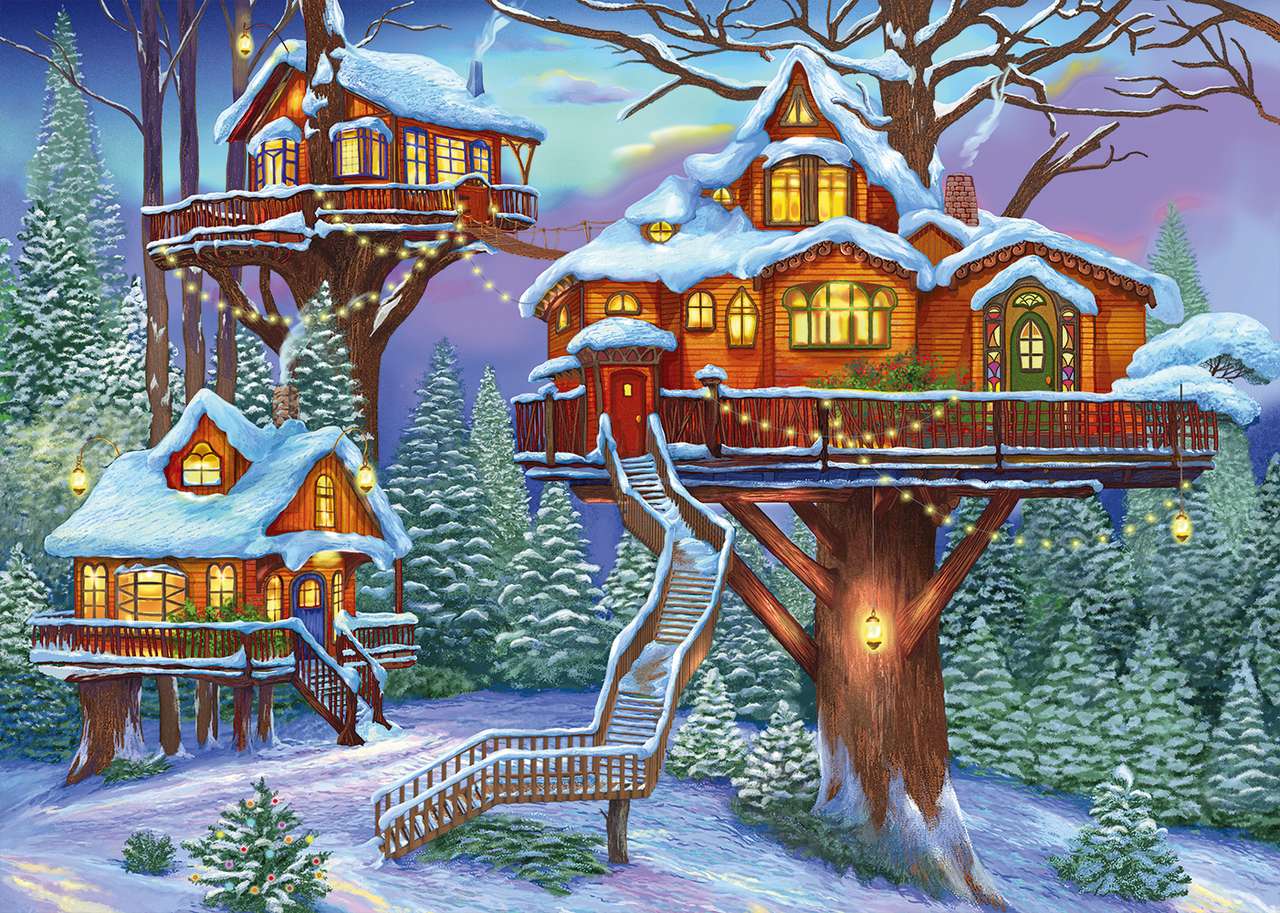 木々の中の妖精の家 オンラインパズル