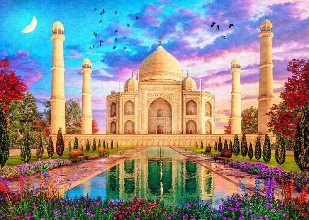 De Taj Mahal - Agra - India online puzzel