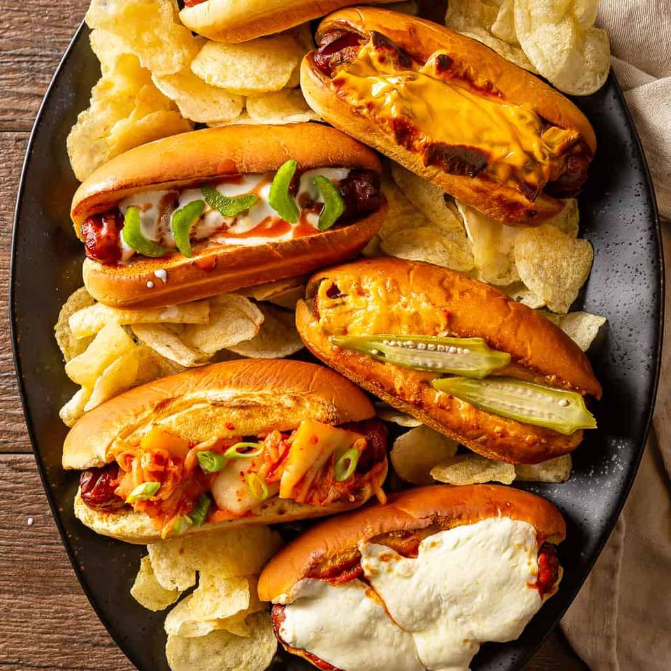 Hotdog chipsekkel kirakós online