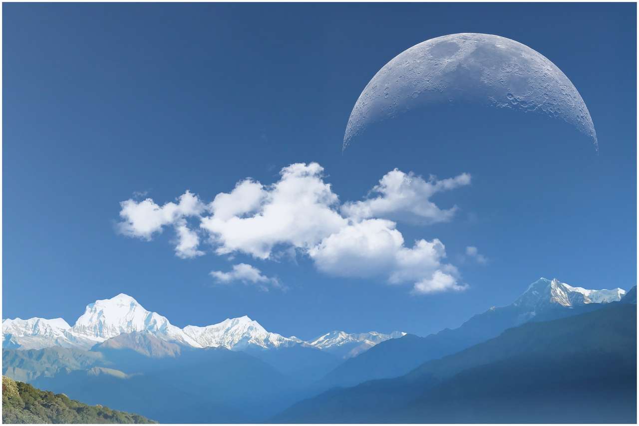 Wolken Mond Online-Puzzle
