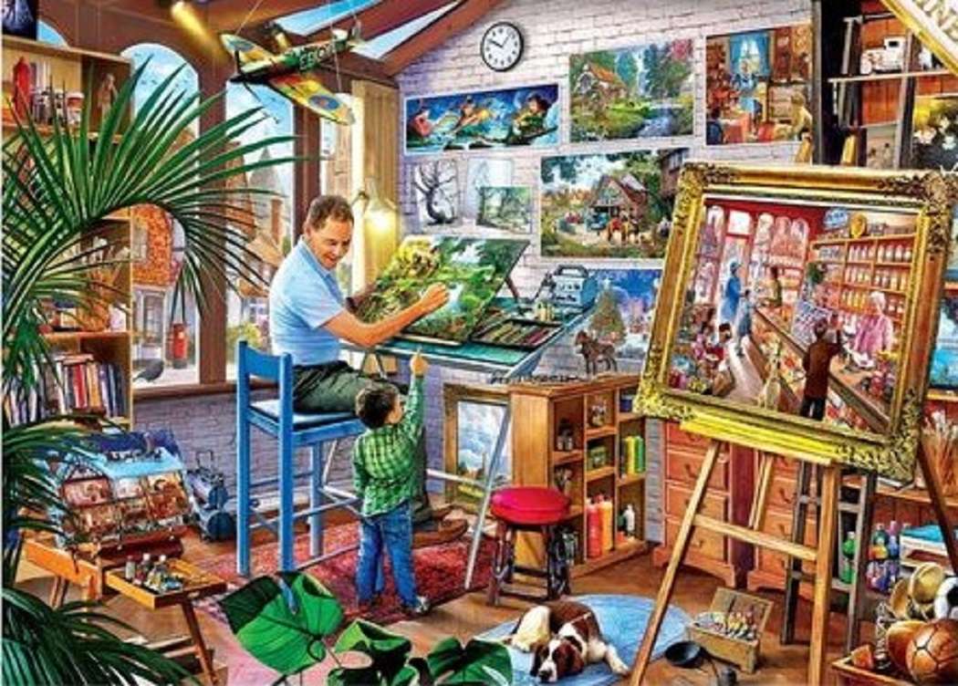 Der Maler in seinem Atelier Online-Puzzle