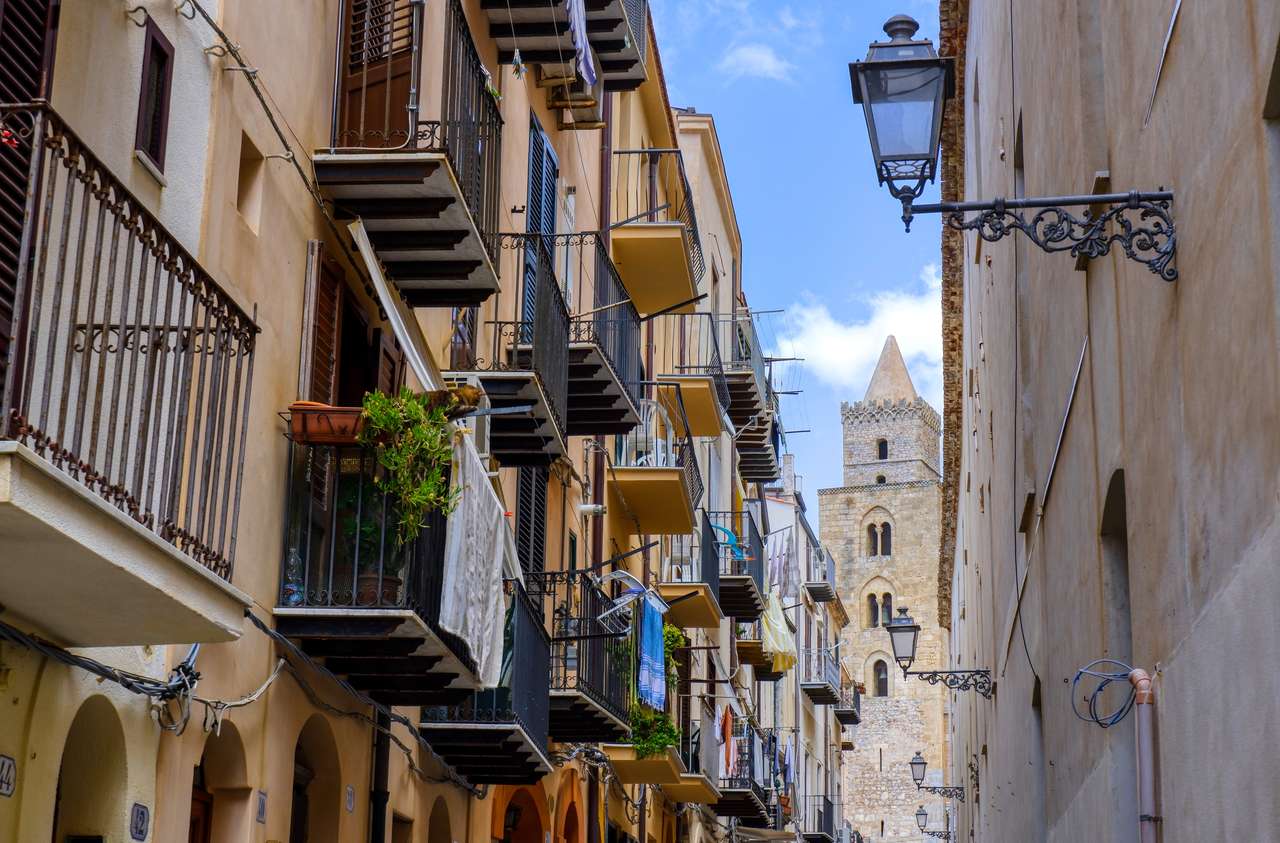 Cefalù, Palermo, Sicilien, Italien pussel på nätet