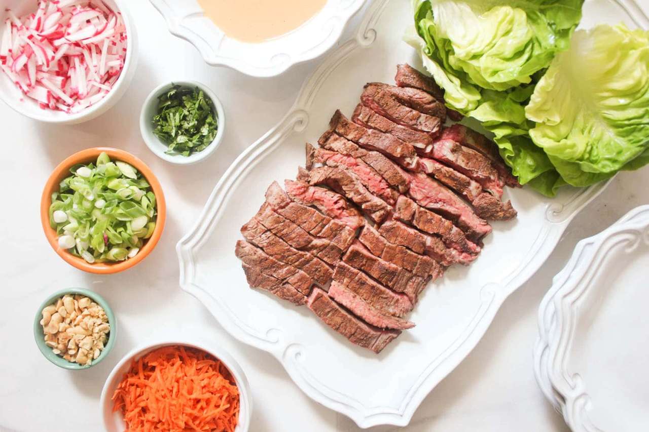 Grillezett steak saláta csomagolás online puzzle