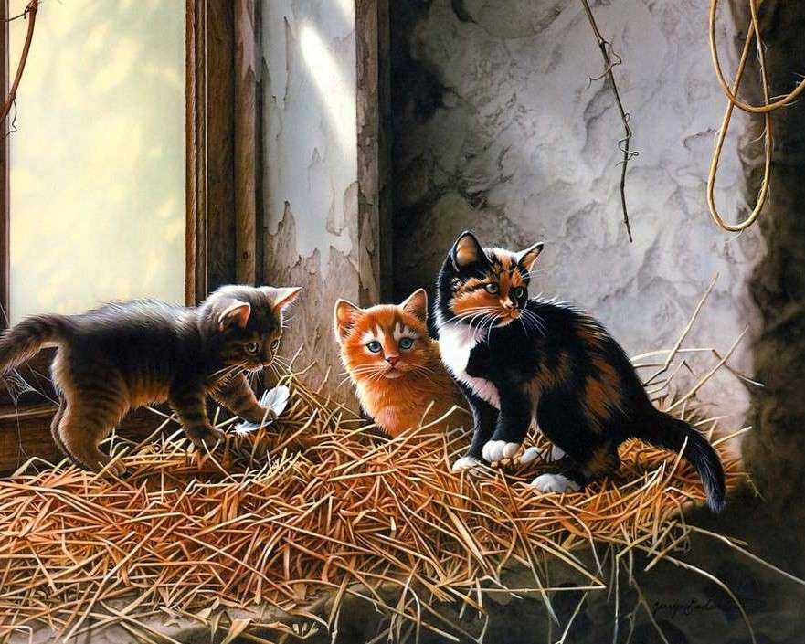 Três gatinhos puzzle online