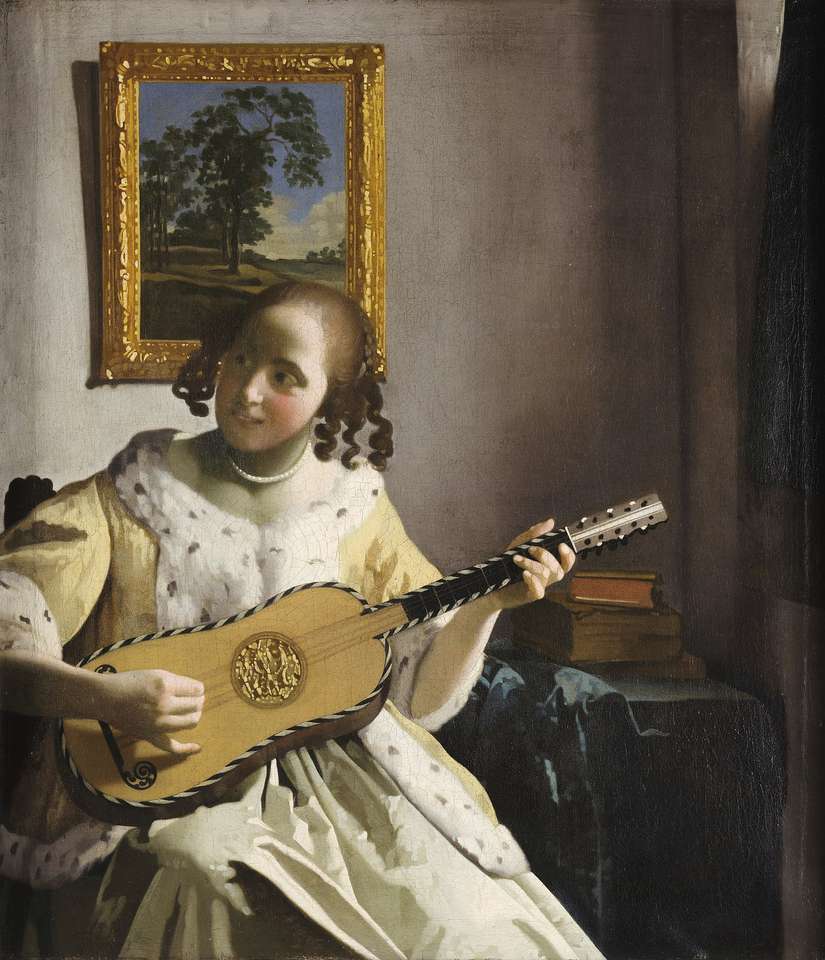 Vermeer Cântând la chitară puzzle online