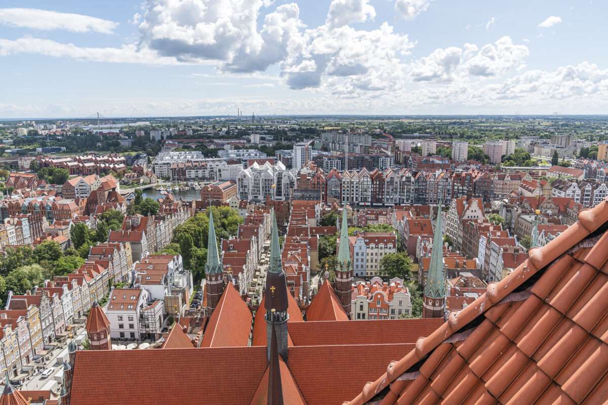 Панорамный вид на Гданьск Польша пазл онлайн