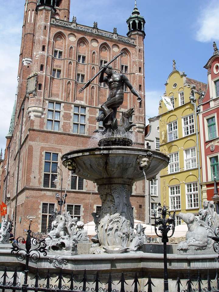 Neptunusfontein in Gdansk, Polen legpuzzel online