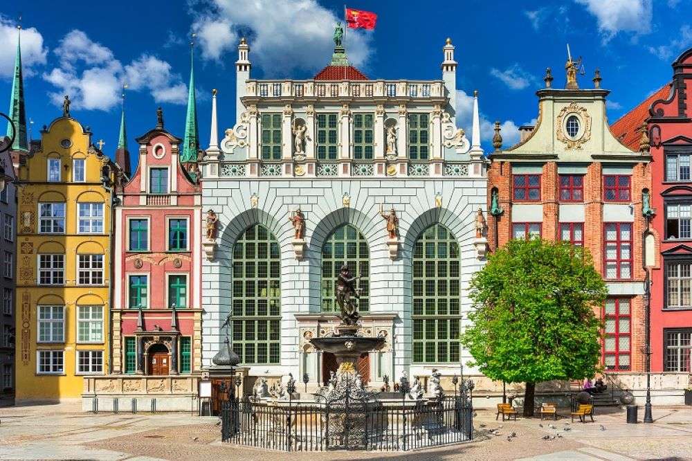 Старый город в Гданьске в Польше пазл онлайн