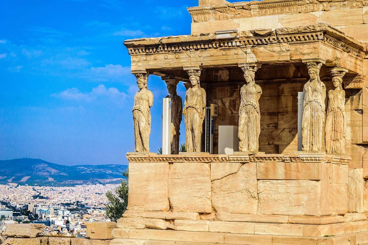 Афины, Кариатида, Греция пазл онлайн
