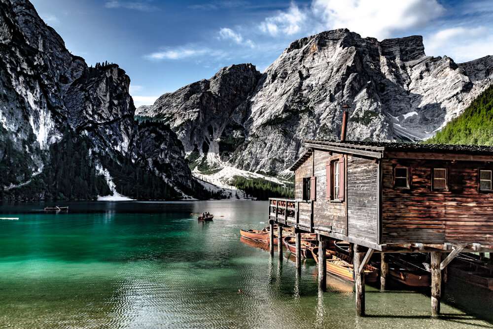 Jezero Braies v Jižním Tyrolsku skládačky online