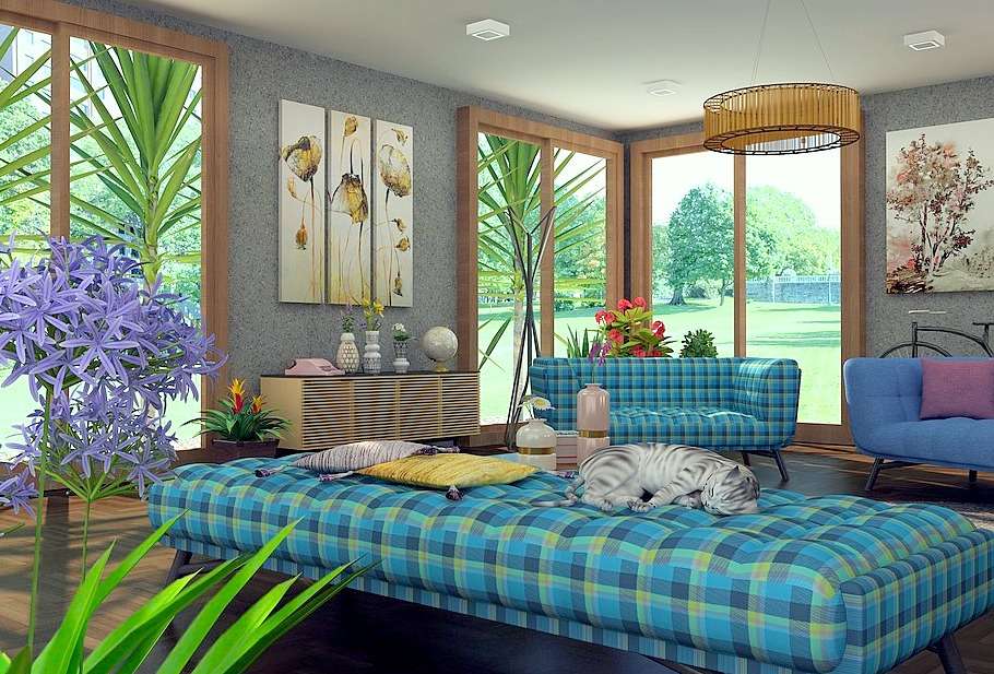 Un lounge frumos în culori liniștitoare jigsaw puzzle online