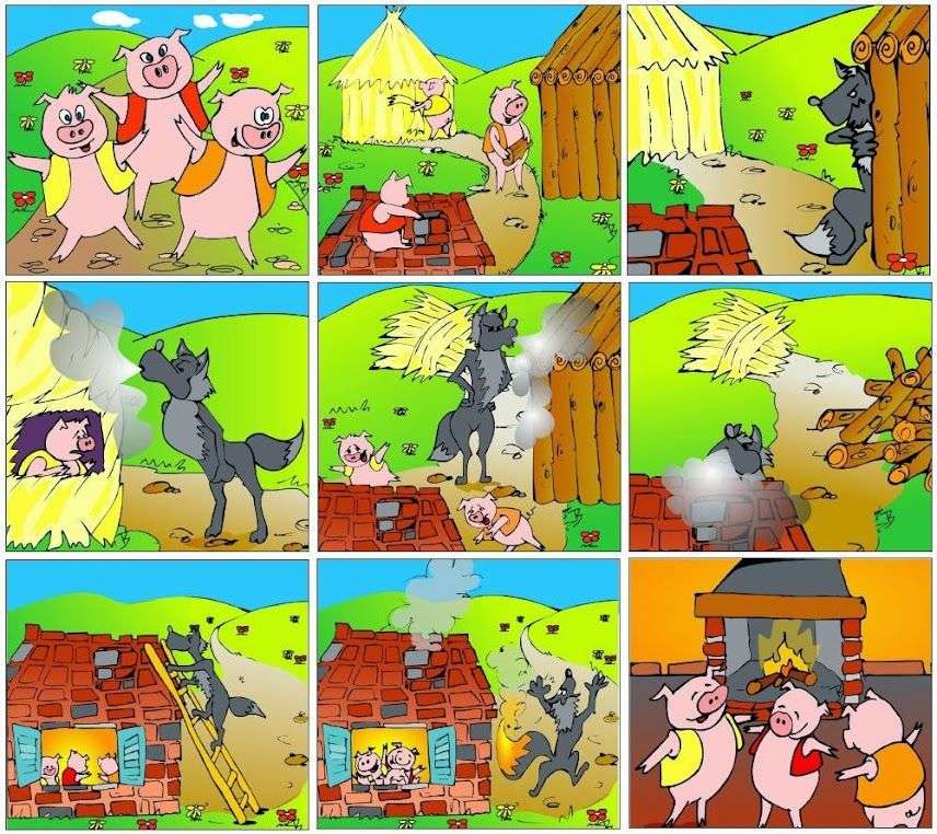conto dos tres porquinhos quebra-cabeças online