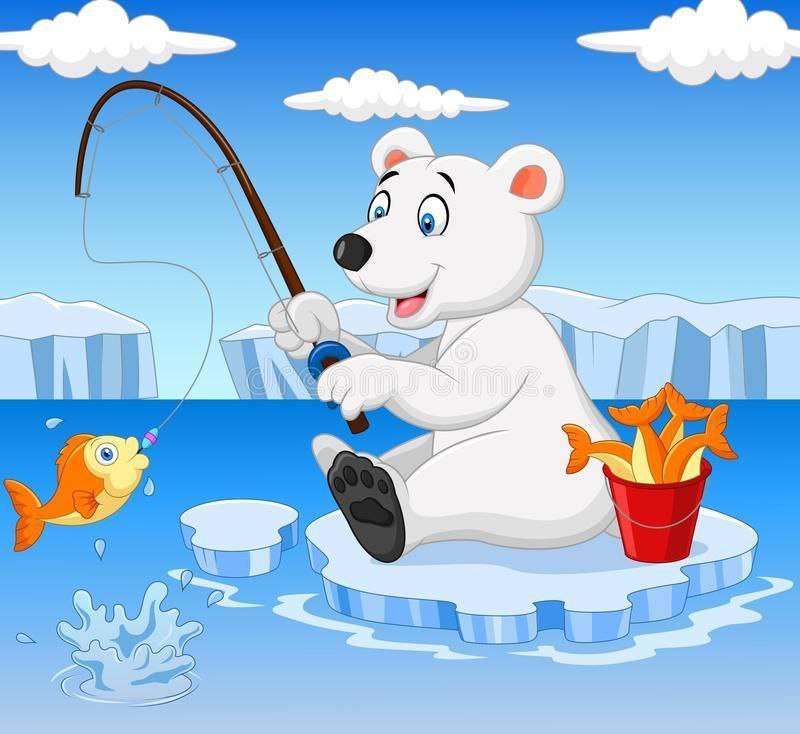Der Bär ist ein Fischer Puzzlespiel online