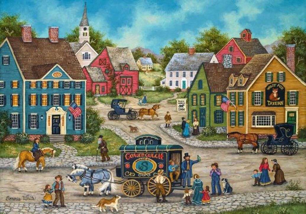 village in the old days in America online puzzle