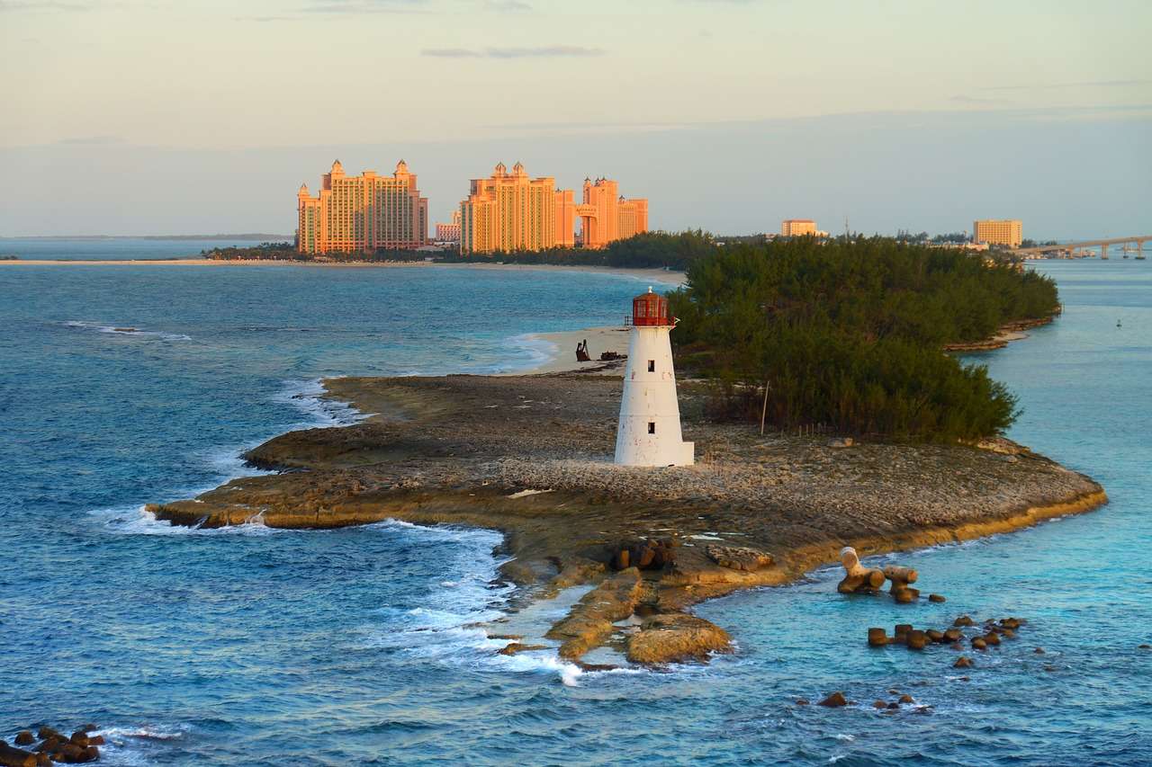 Bahamas, Leuchtturm, Karibik. Puzzlespiel online