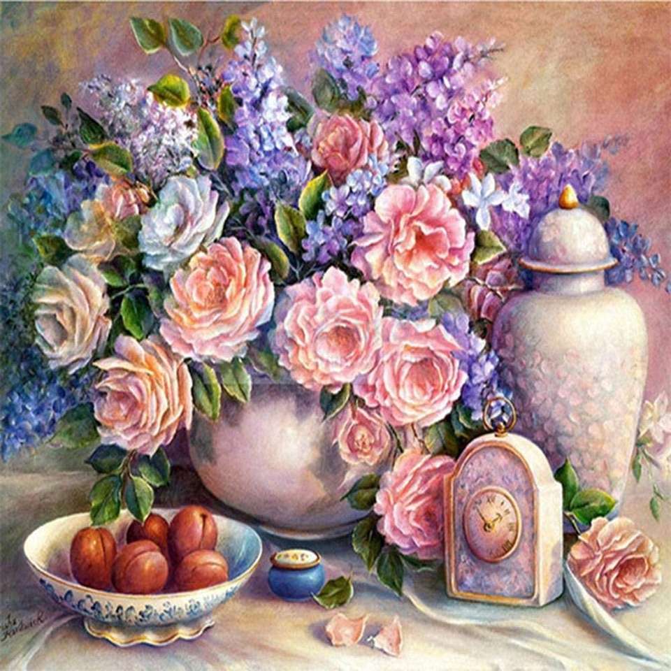 Bouquet pastel dans un vase puzzle en ligne