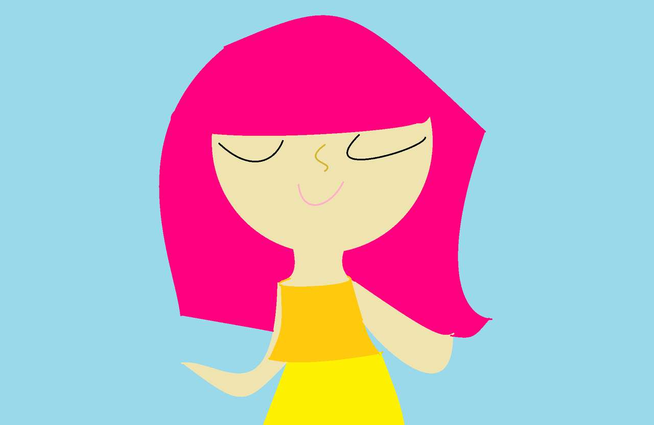 Dívka růžové vlasy puzzle továrna skládačky online