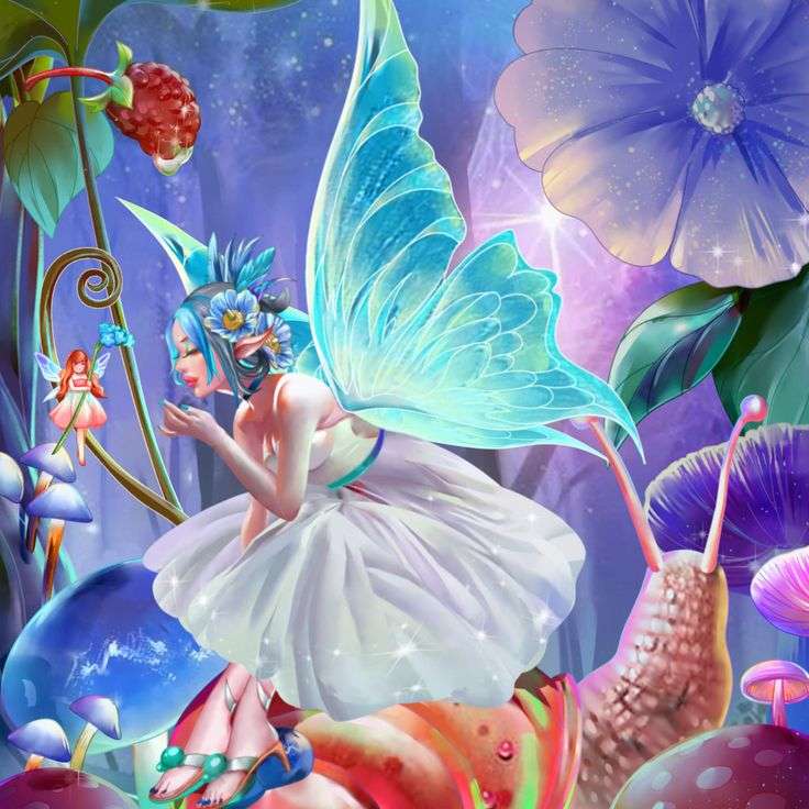 Garota. borboleta elfa puzzle online
