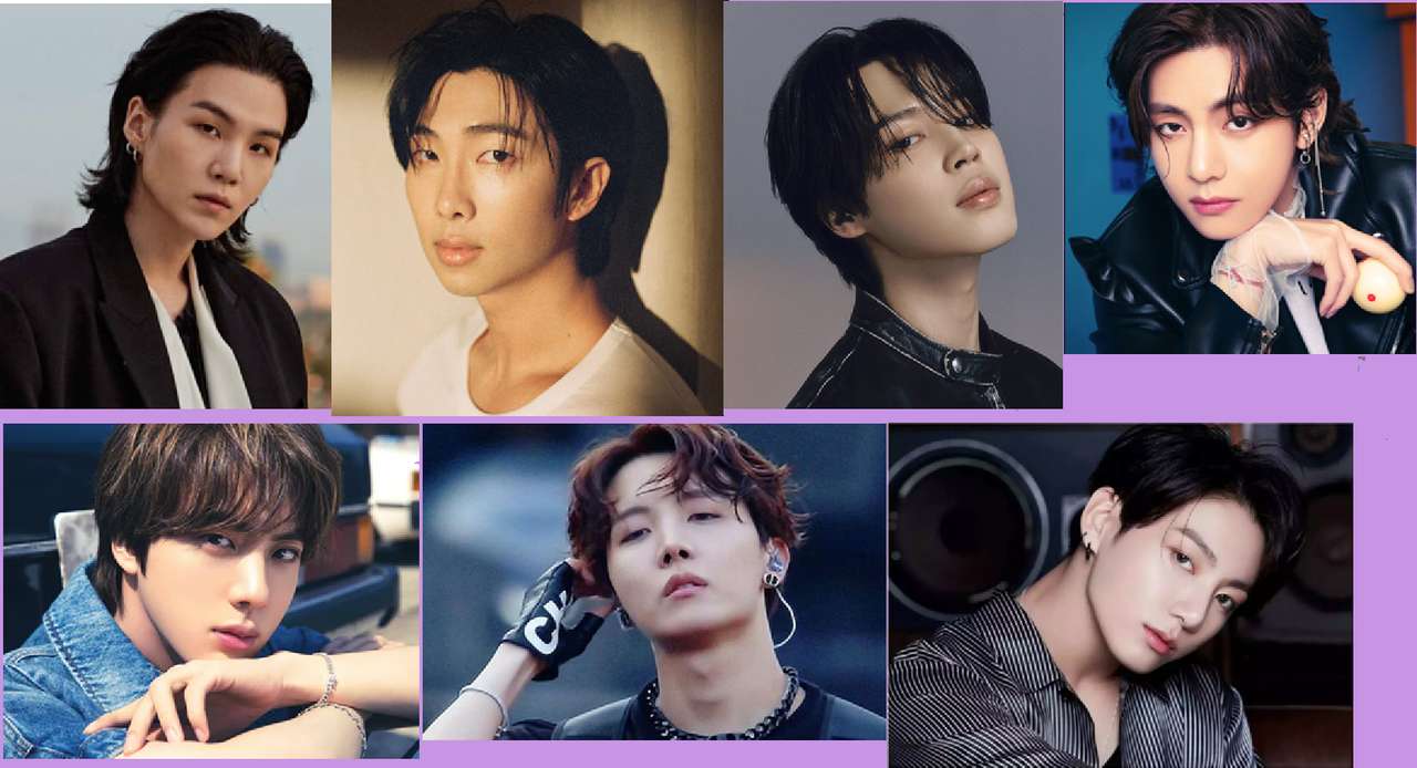 BTS: Suga, RM, Jimin, V, Jin, Jhope e JK quebra-cabeças online