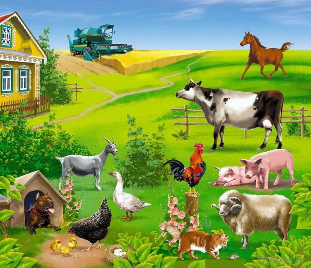 Animals on the farm jigsaw puzzle online