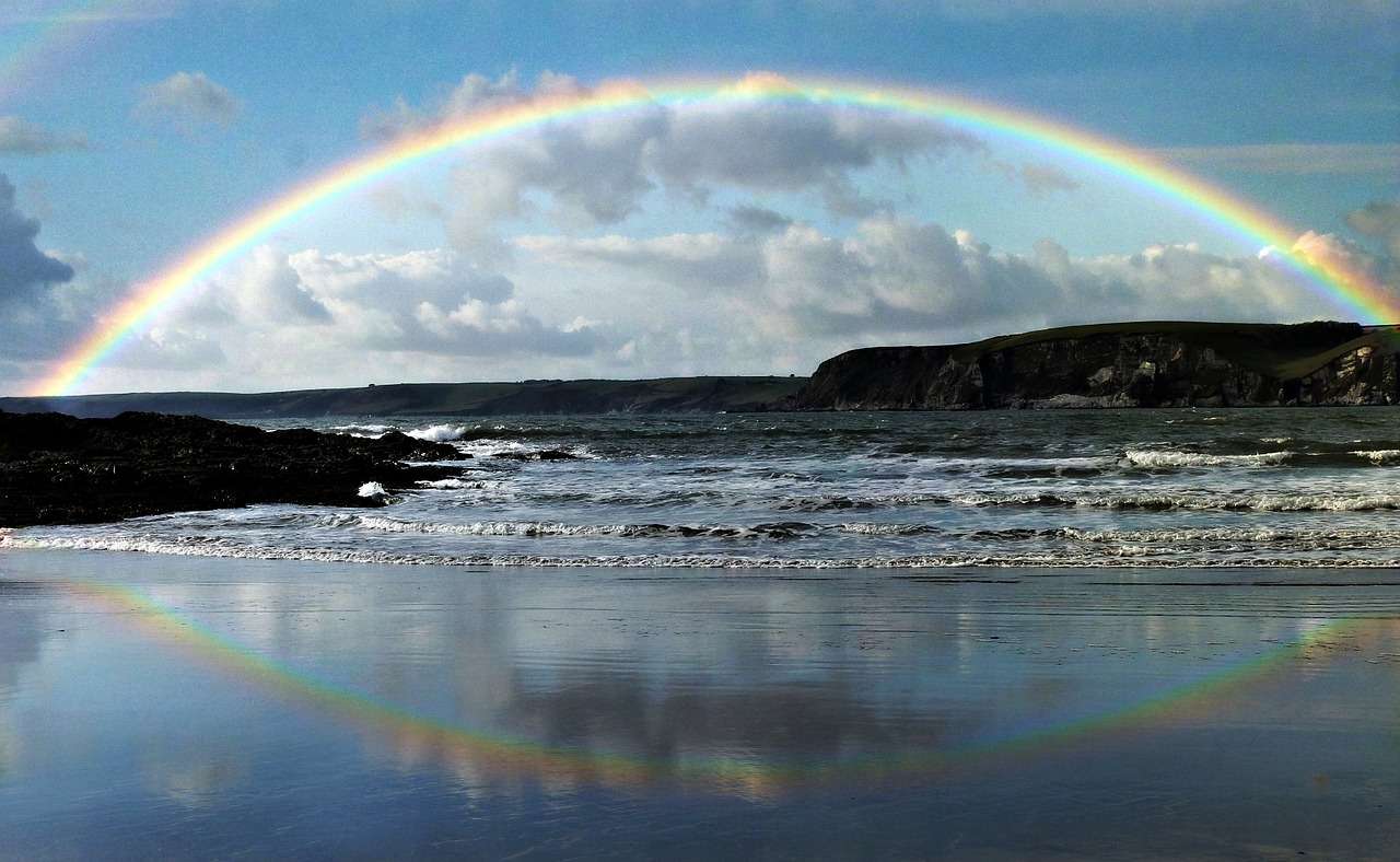 虹、海岸 ジグソーパズルオンライン