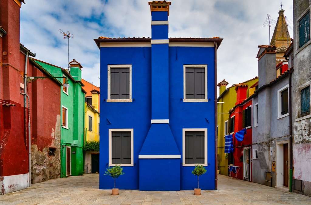 Blauw huis, Burano legpuzzel online