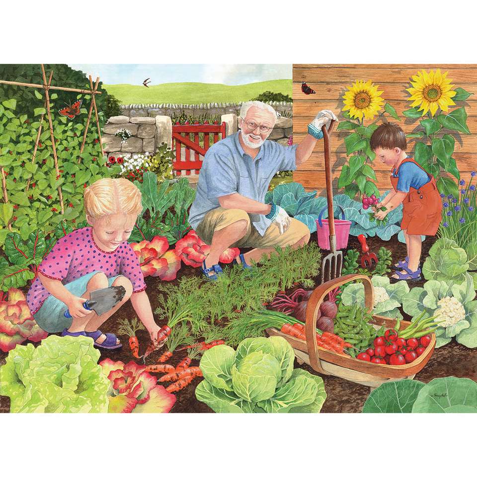 Садівництво з дідусем онлайн пазл