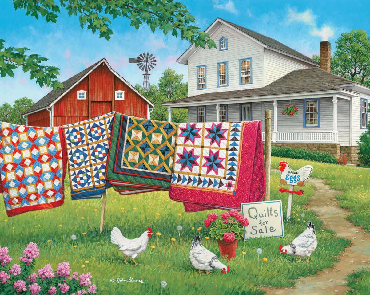 quilts hanging on the farm online puzzle