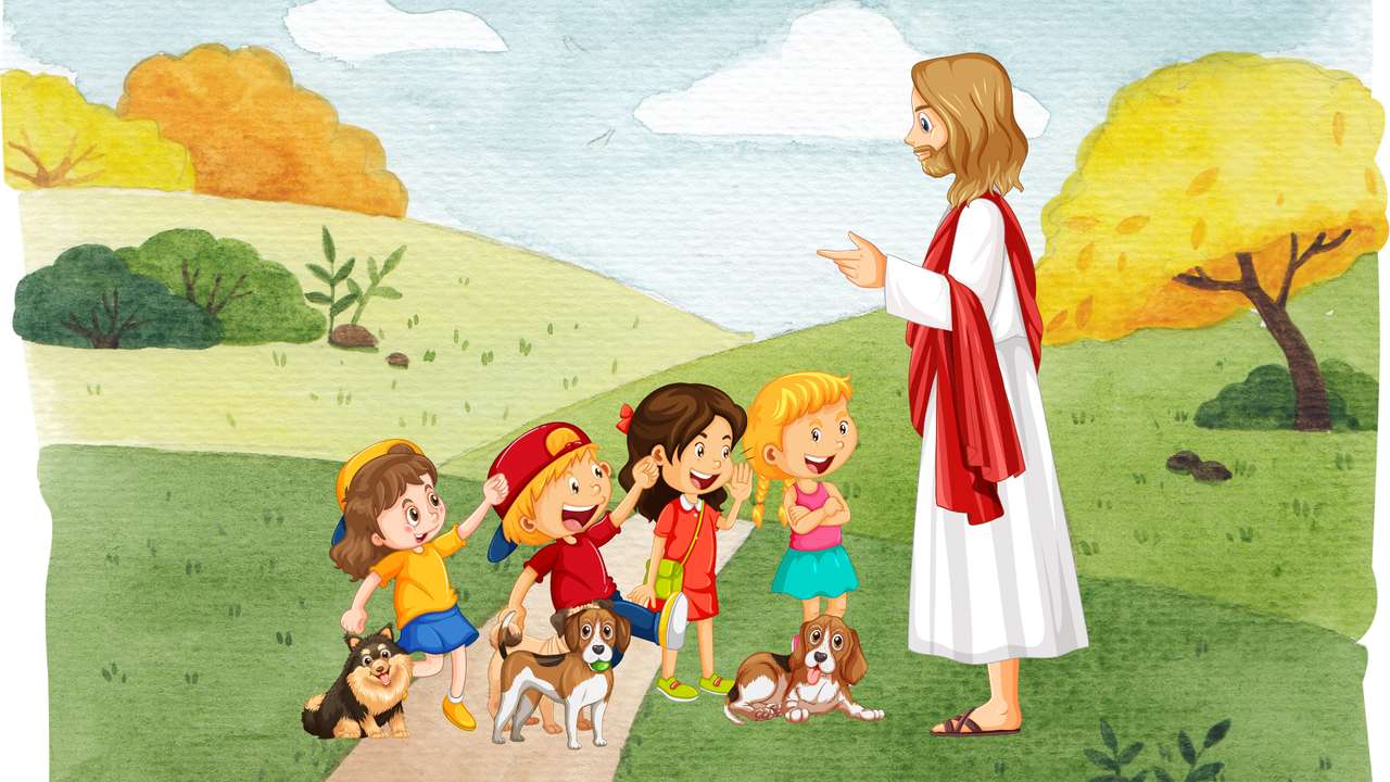 Jezus en kinderen online puzzel