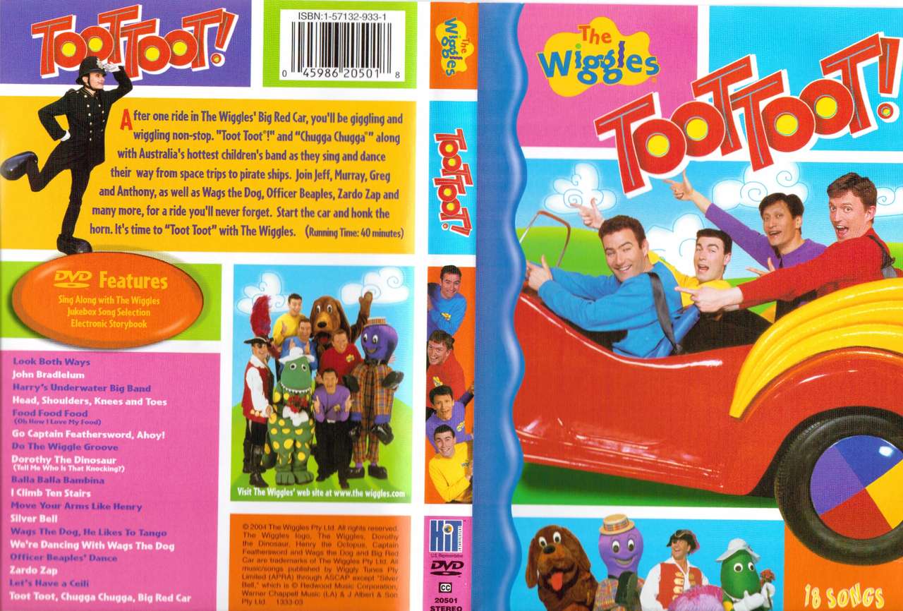 Toot Toot Wiggles DVD 1998 Vzácné OG Wiggles skládačky online