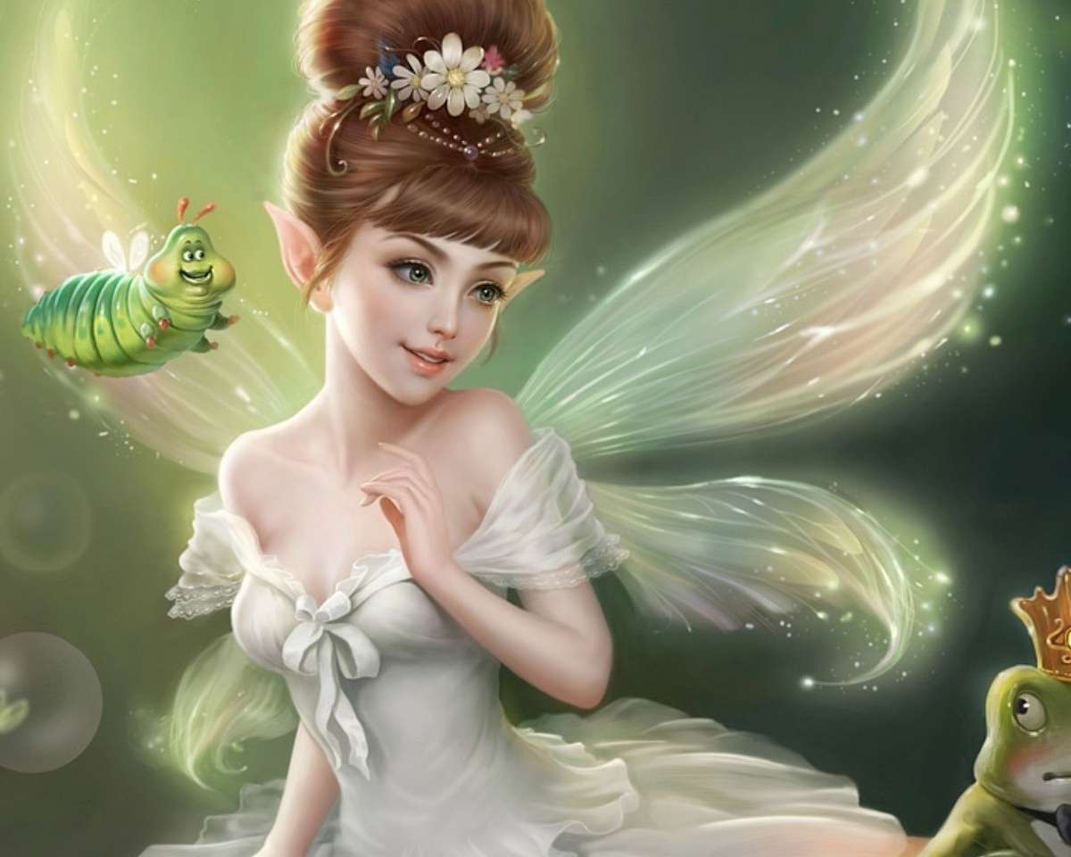 Fantasía. chica elfa rompecabezas en línea