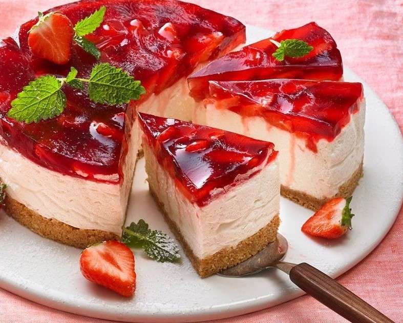 tarta de queso con fresas rompecabezas en línea