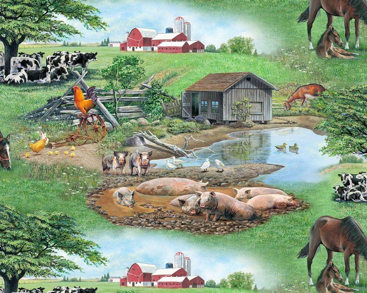 Bauernhof auf dem Lande Online-Puzzle