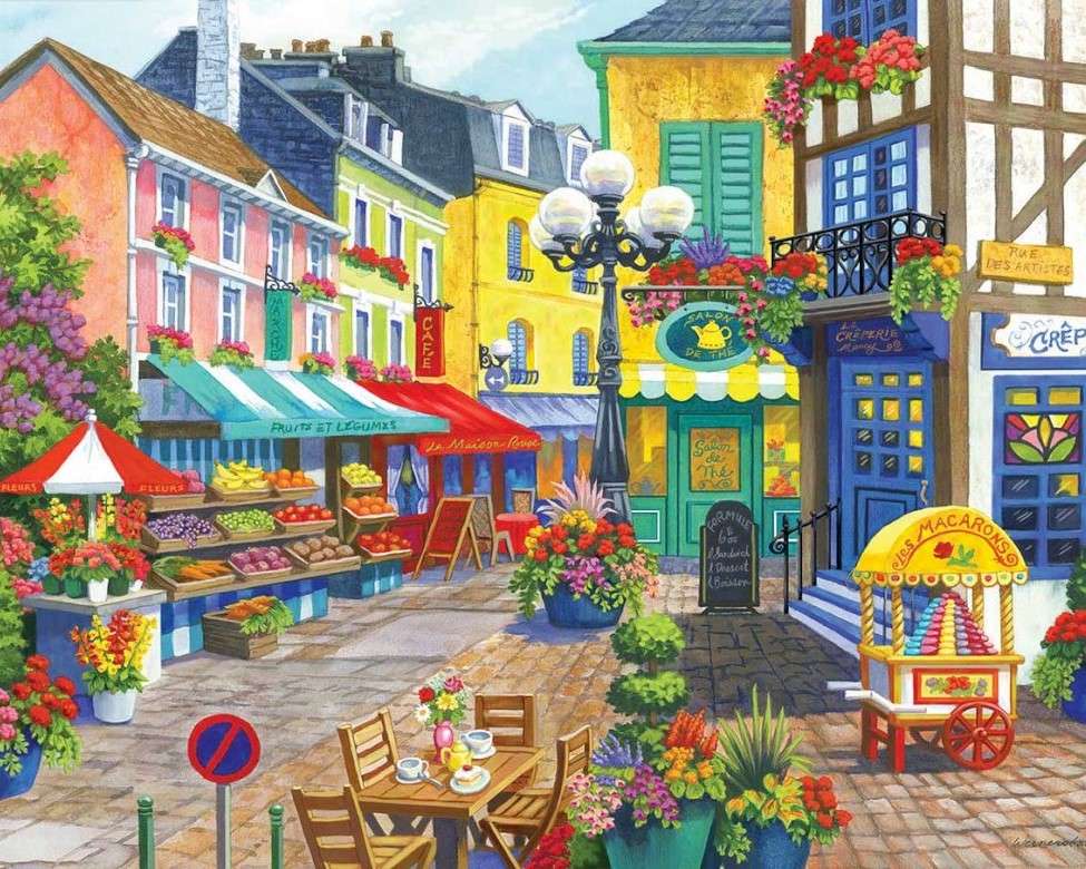 Street with stalls jigsaw puzzle online