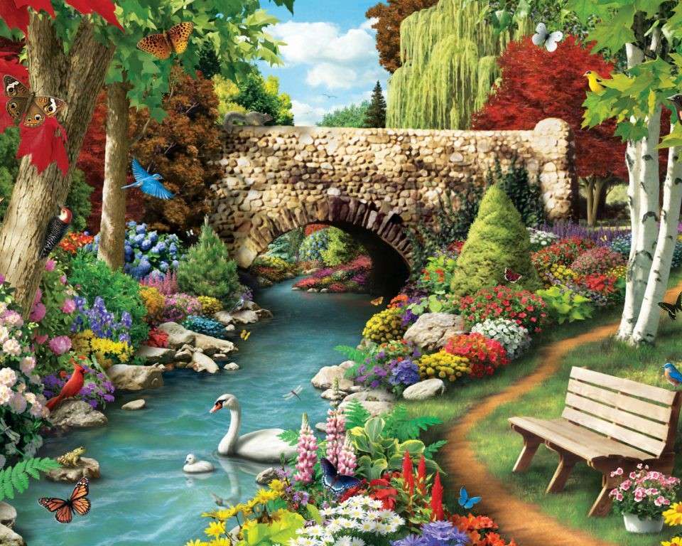 Fabulous view in the park online puzzle