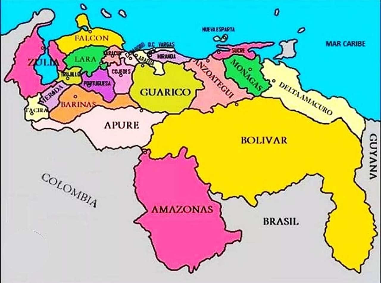 Карта Венесуэлы пазл онлайн