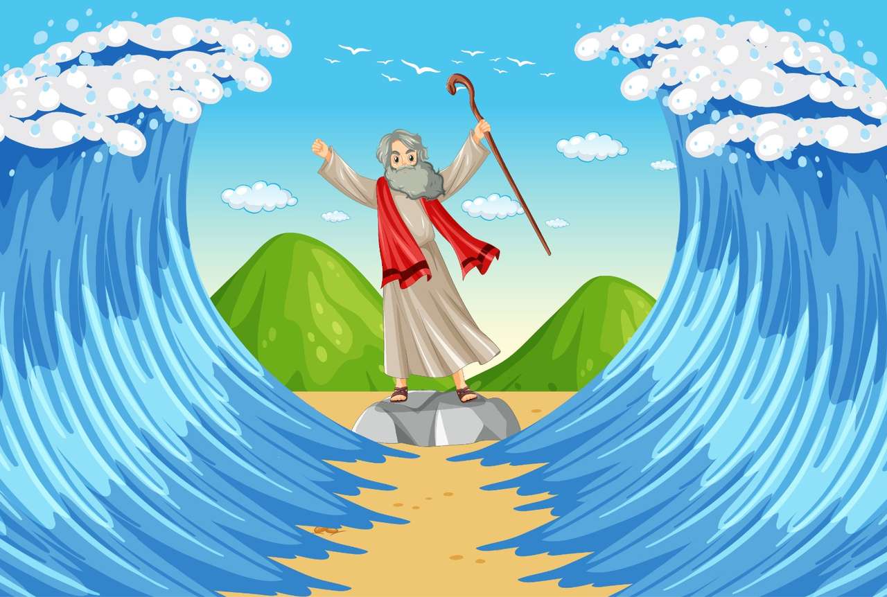 Mojžíš otevírá moře online puzzle