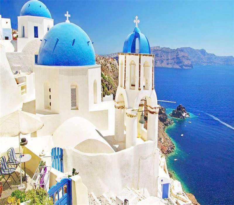 Santorini. Grekland pussel på nätet