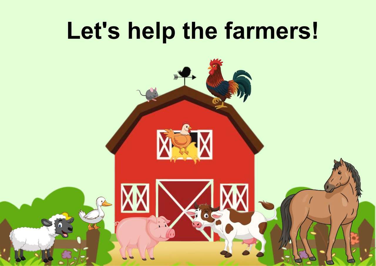 låt oss hjälpa bönderna pussel på nätet