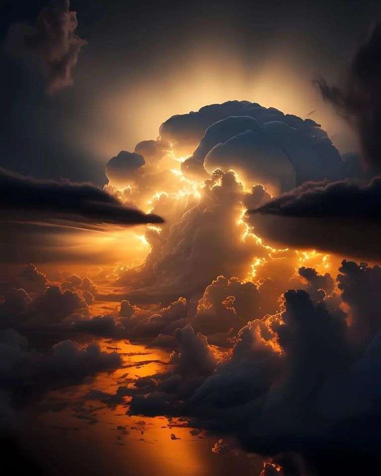 Σύννεφα στο ηλιοβασίλεμα online παζλ